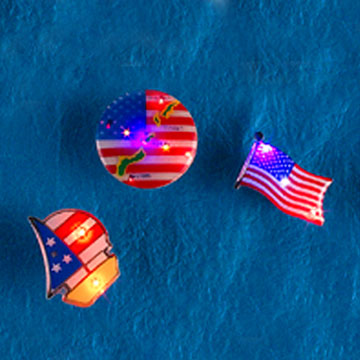 Flashing National Flag Pins